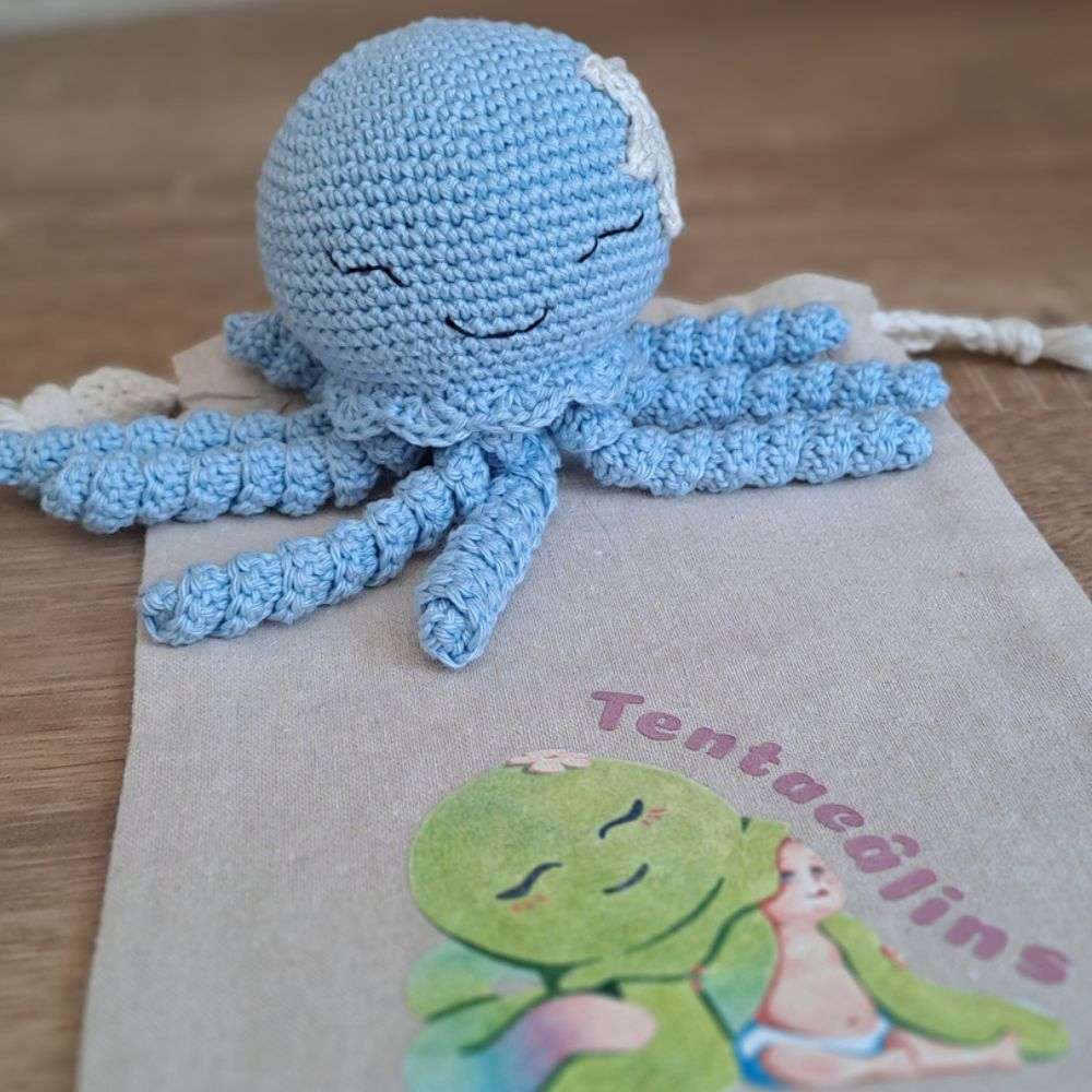 Alma - Doudou pieuvre coloris Bleu Clair – Image 2